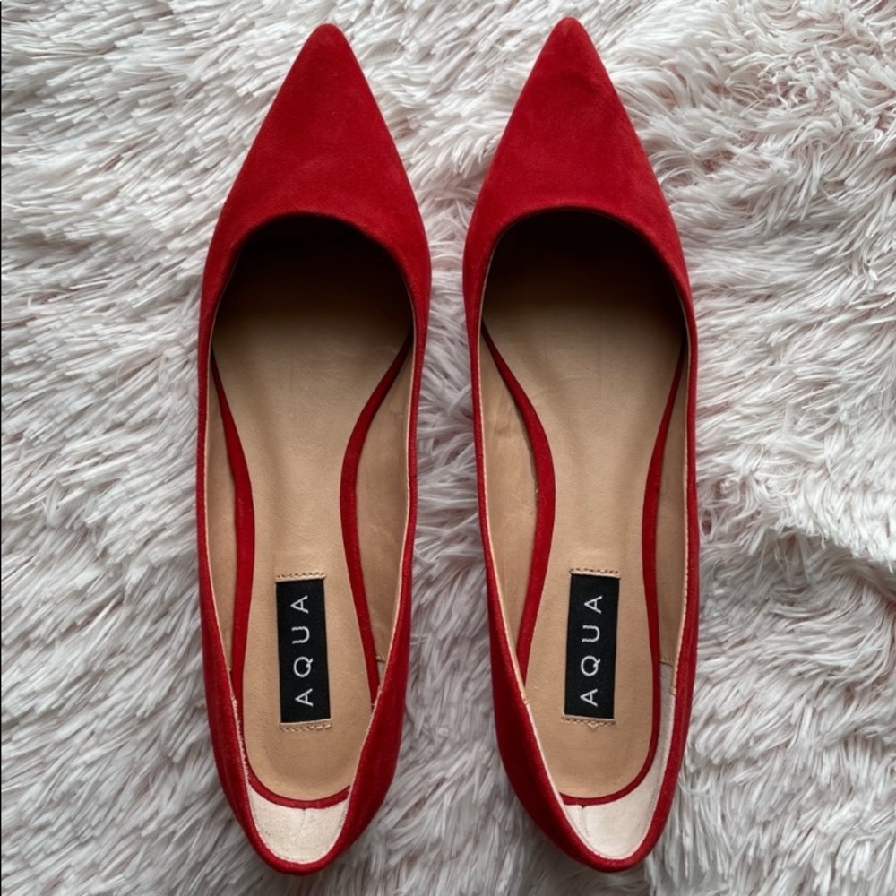 NWOT Aqua leather pointed toe flats
